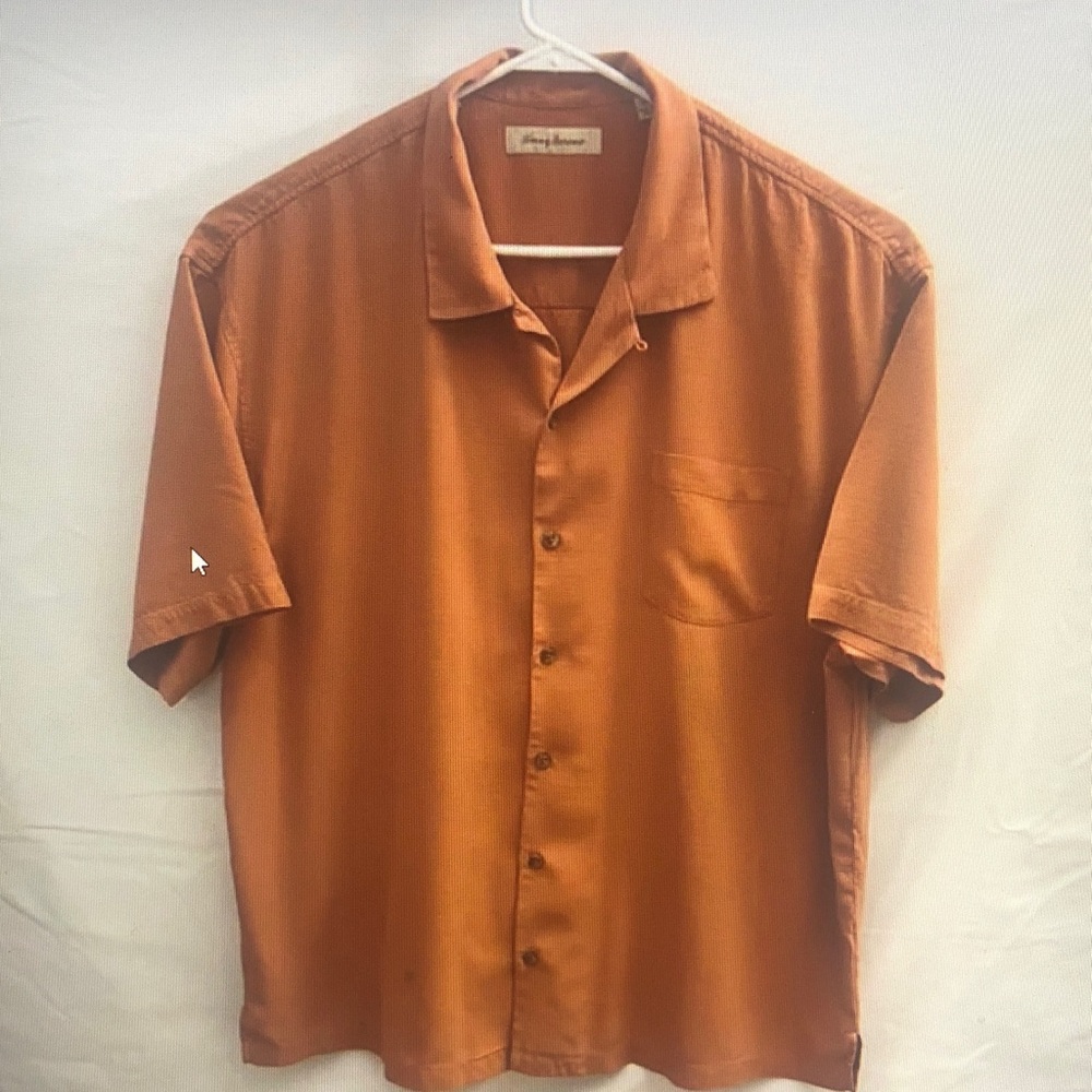 Geoffrey Beene Men's Burnt Orange Casual Button Down Shirt
